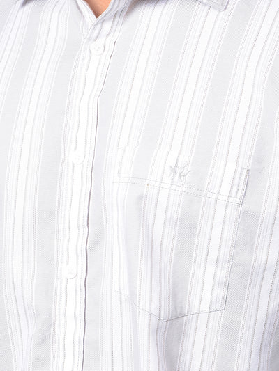 Green Vertical Stripes 100% Cotton Shirt-Men Shirts-Crimsoune Club