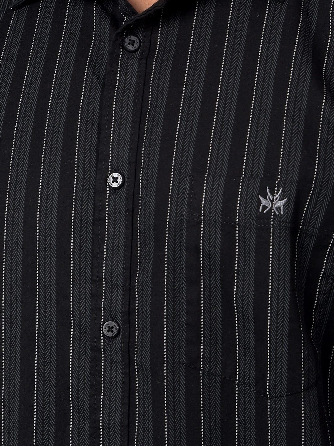 Black Vertical Stripes Shirt-Men Shirts-Crimsoune Club