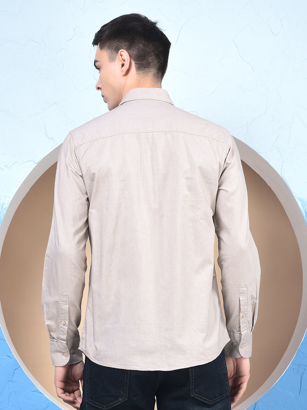 Fresh Beige Essential Shirt-Men Shirts-Crimsoune Club