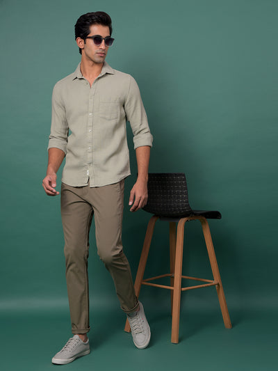 Green Jacquard 100% Cotton Shirt-Men Shirts-Crimsoune Club