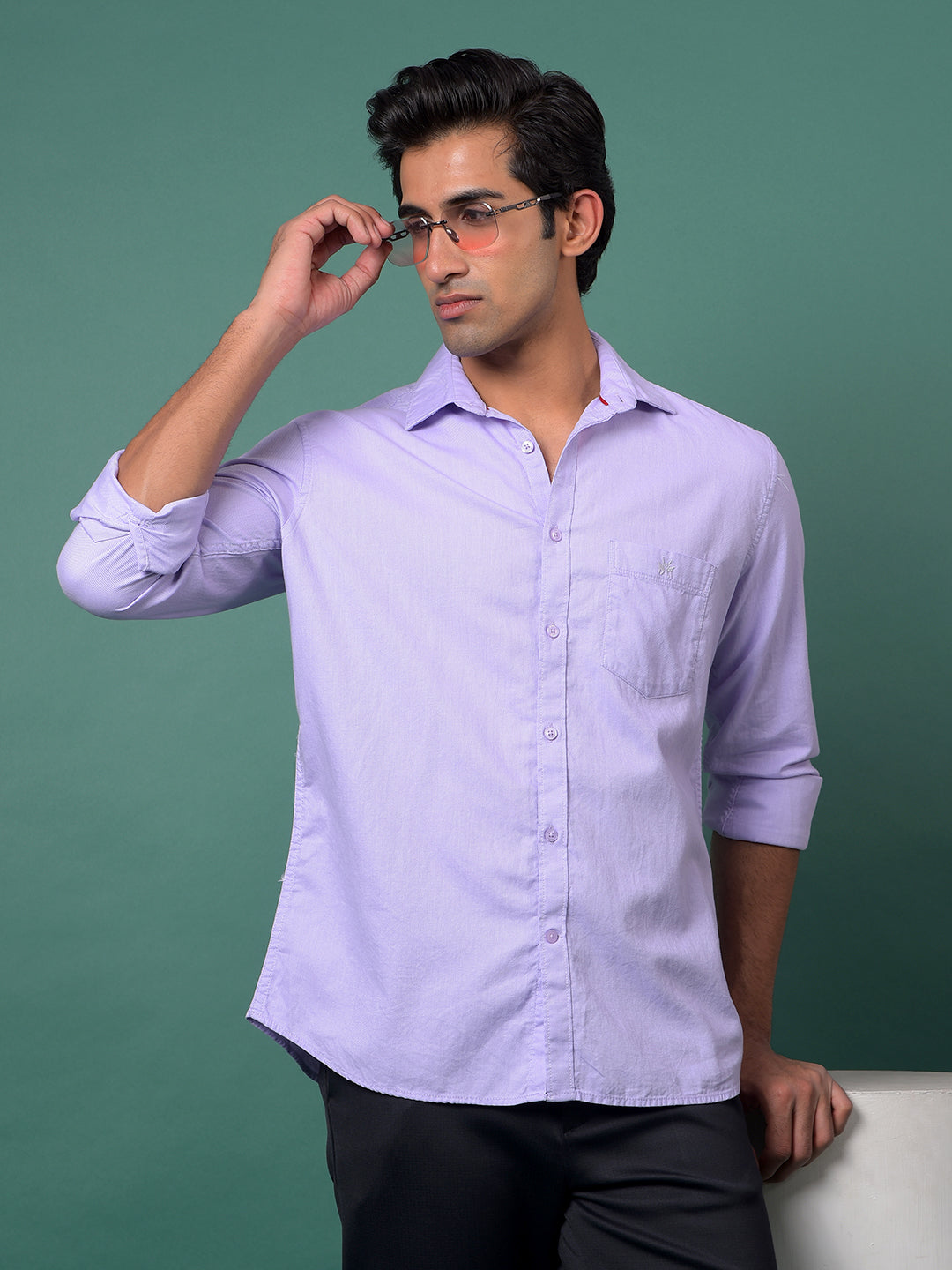 Purple 100% Cotton Shirt-Men Shirts-Crimsoune Club