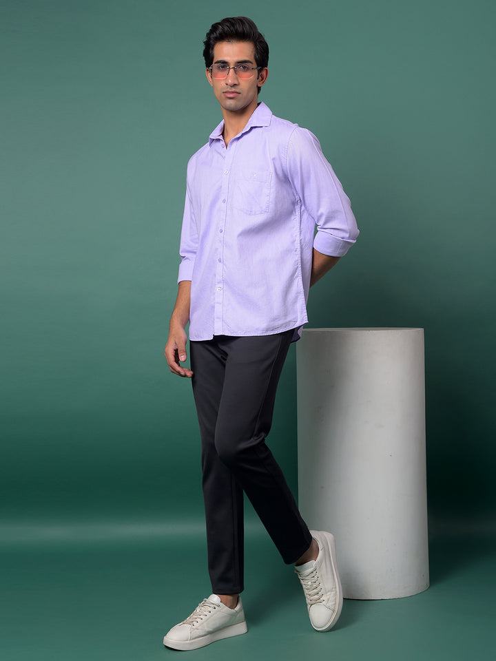 Purple 100% Cotton Shirt-Men Shirts-Crimsoune Club