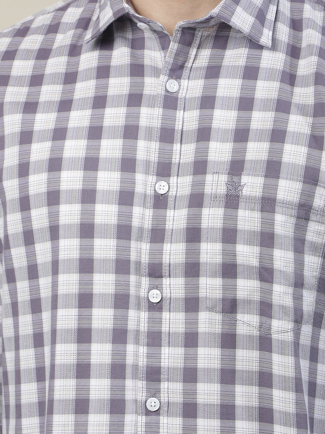 Smart Purple Casual Checked Shirt-Men Shirts-Crimsoune Club