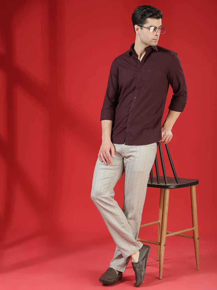 Wine Micro Texture Shirt