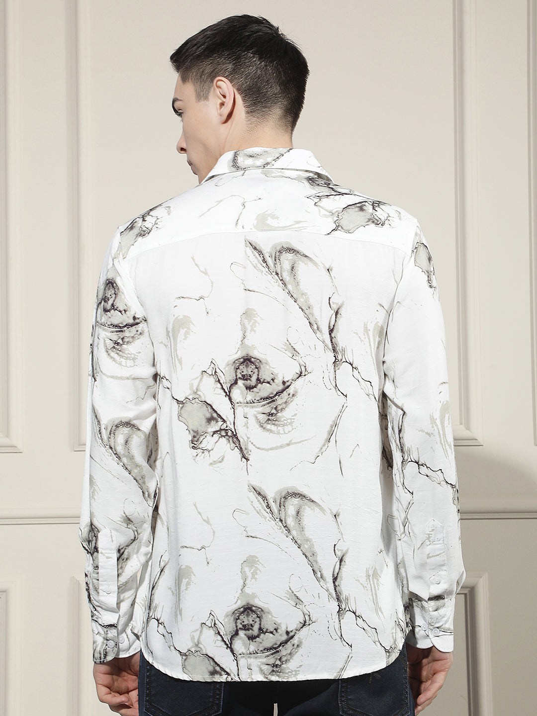 Green Floral Print Shirt-Men Shirts-Crimsoune Club
