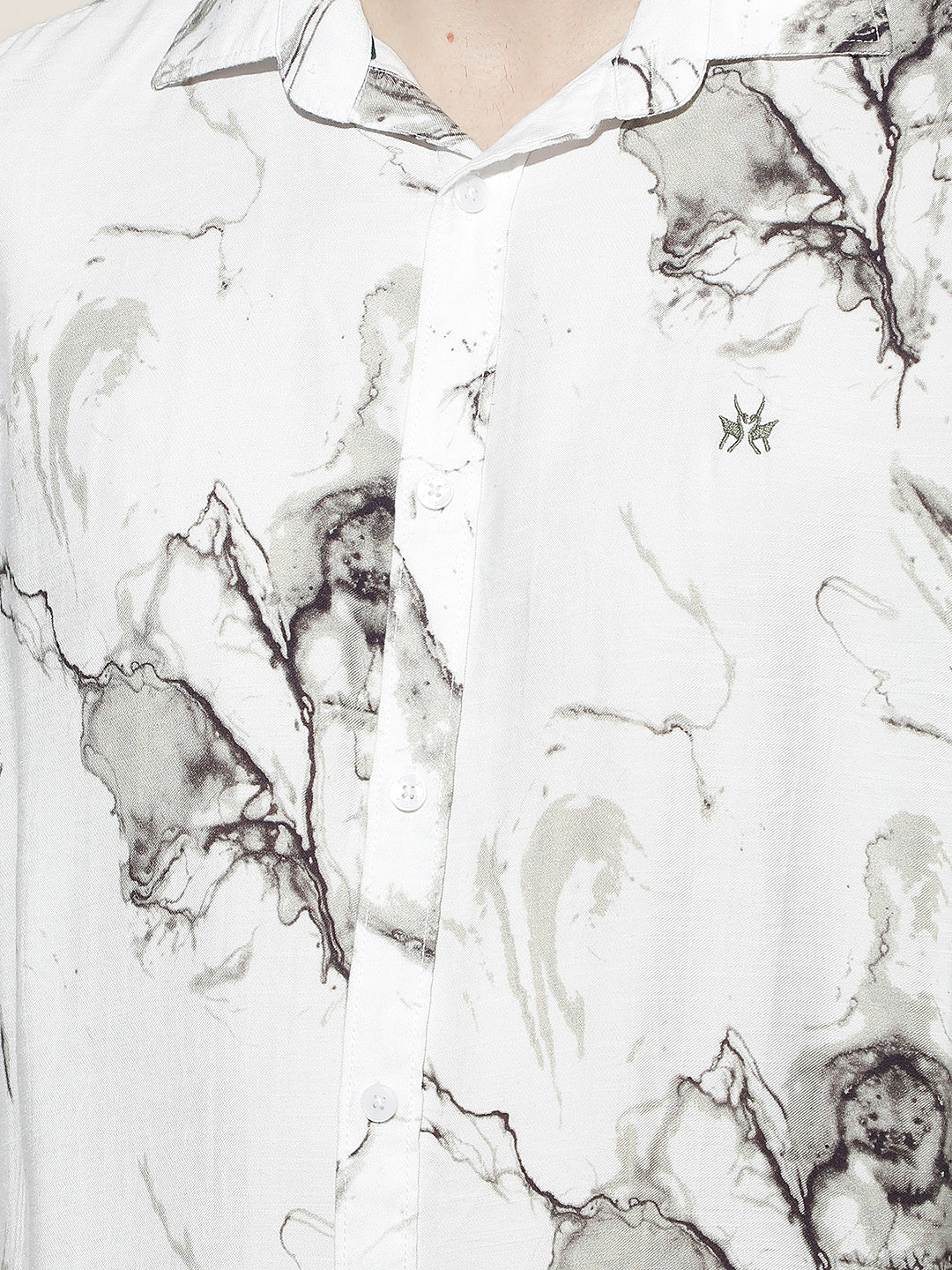 Green Floral Print Shirt-Men Shirts-Crimsoune Club