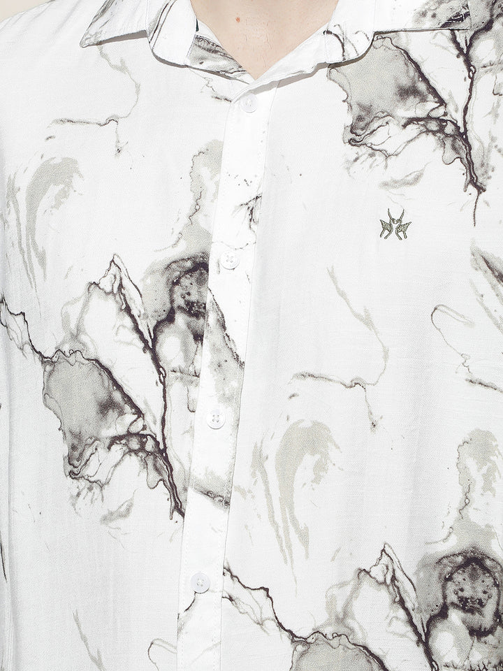 Green Floral Print Shirt-Men Shirts-Crimsoune Club