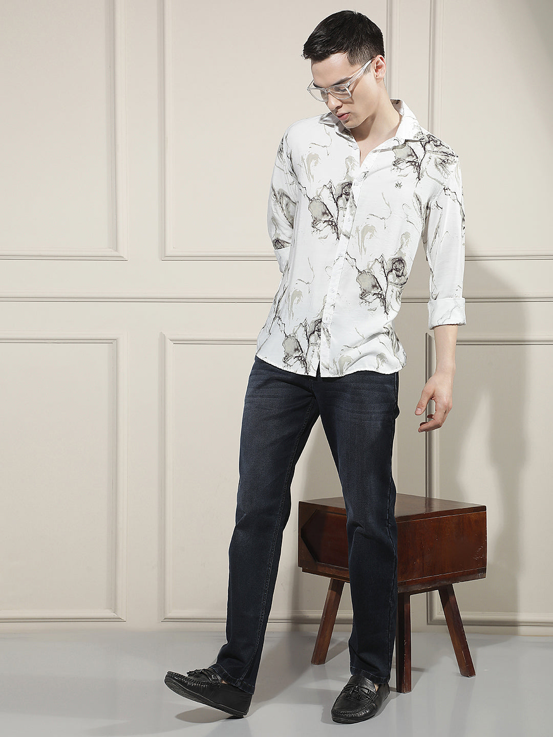 Green Floral Print Shirt-Men Shirts-Crimsoune Club