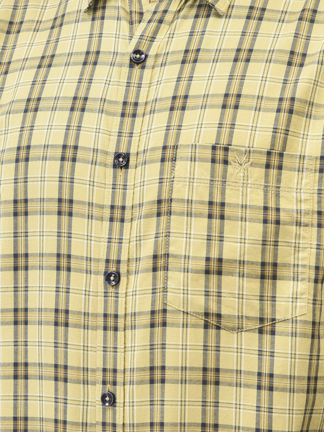 Mustard Checked Shirt-Men Shirts-Crimsoune Club