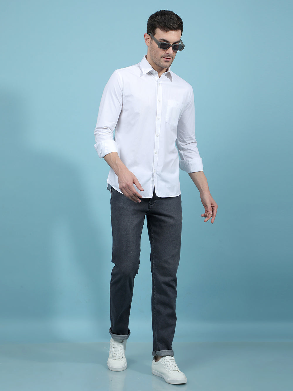 White 100% Cotton Shirt-Men Shirts-Crimsoune Club