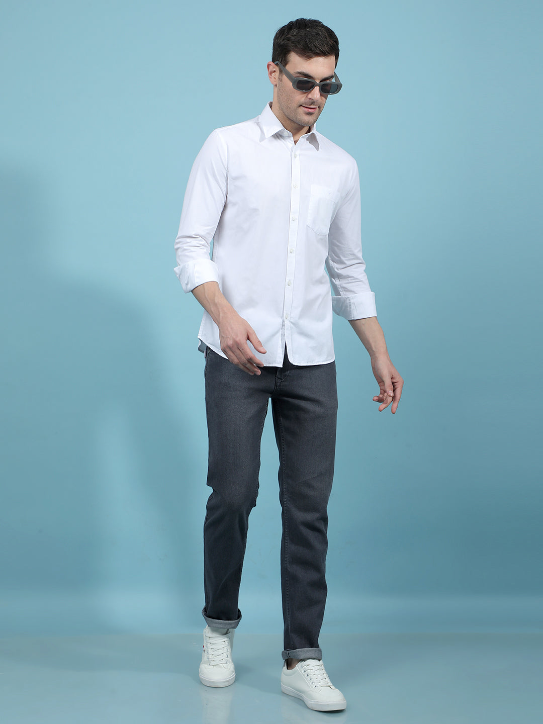 White 100% Cotton Shirt-Men Shirts-Crimsoune Club