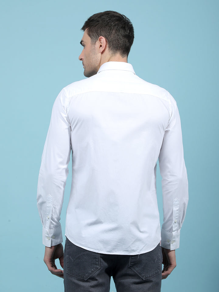 White 100% Cotton Shirt-Men Shirts-Crimsoune Club