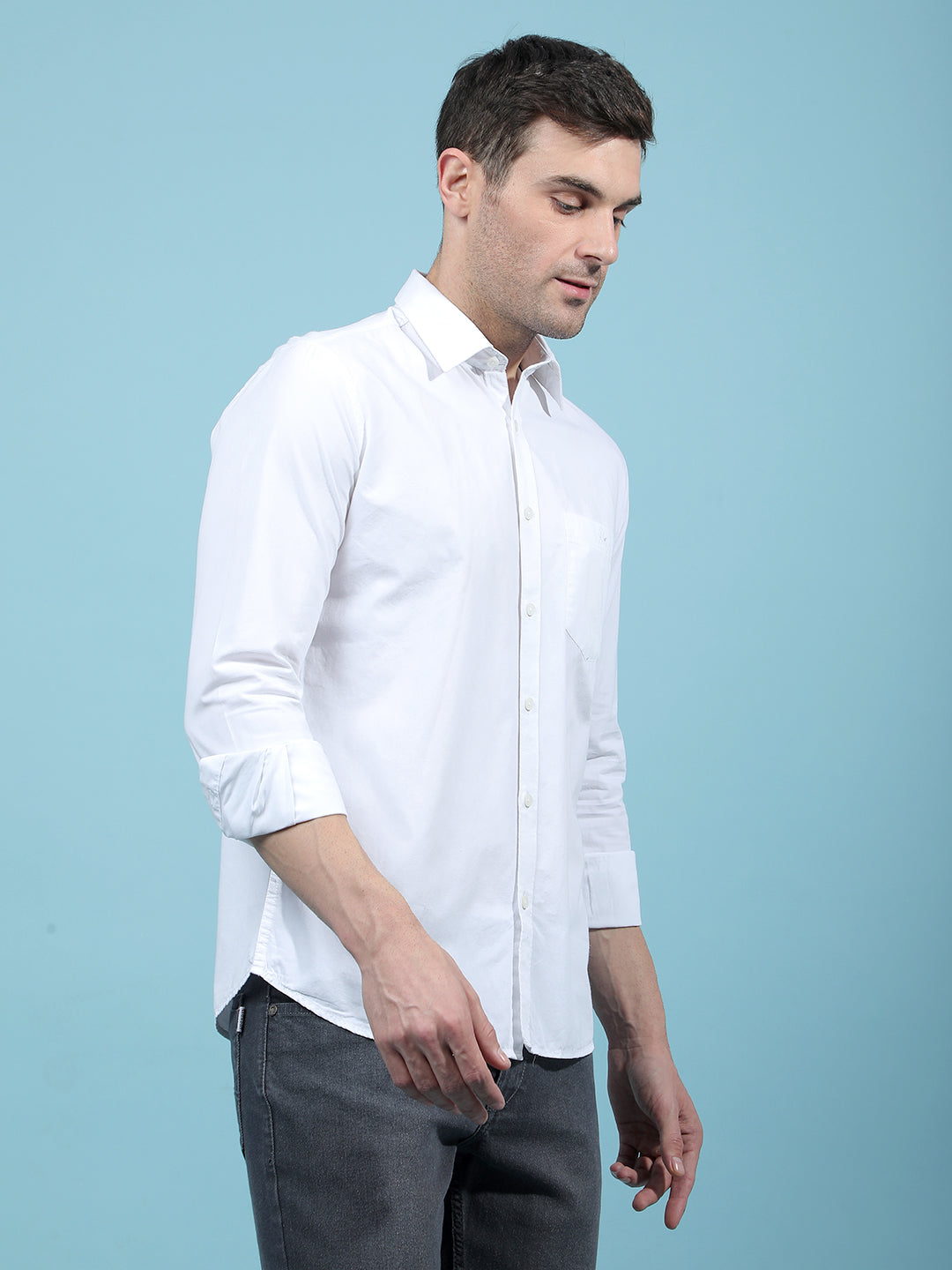 White 100% Cotton Shirt-Men Shirts-Crimsoune Club