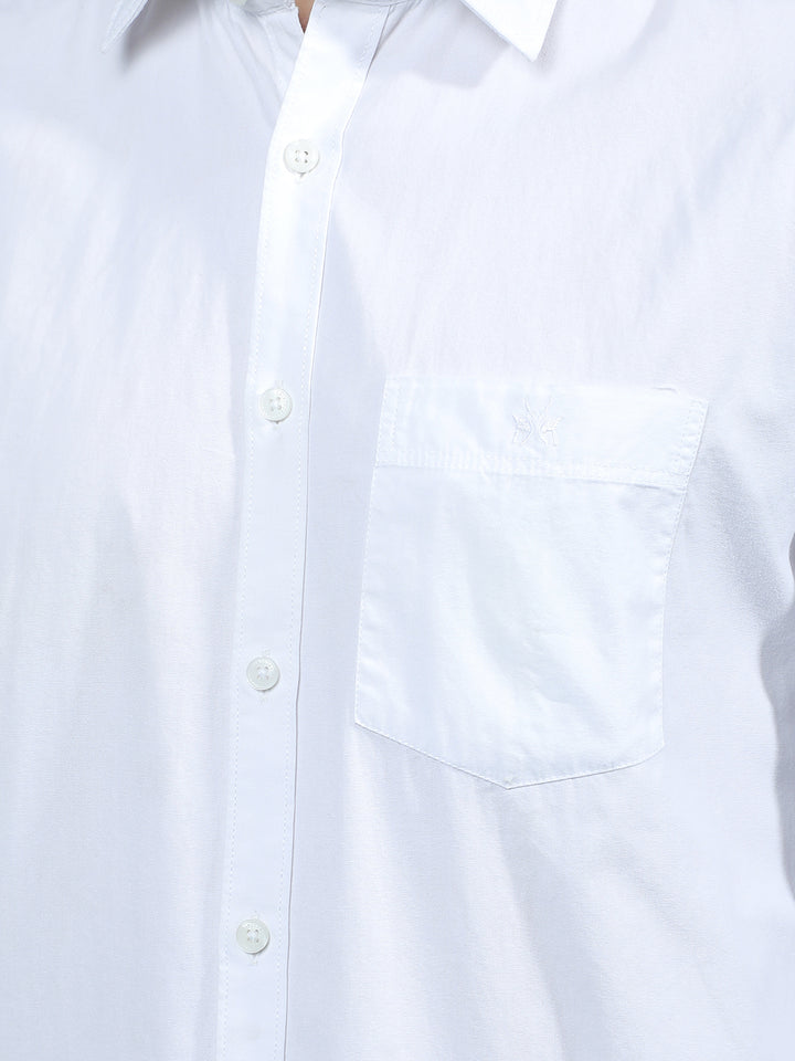 White 100% Cotton Shirt-Men Shirts-Crimsoune Club