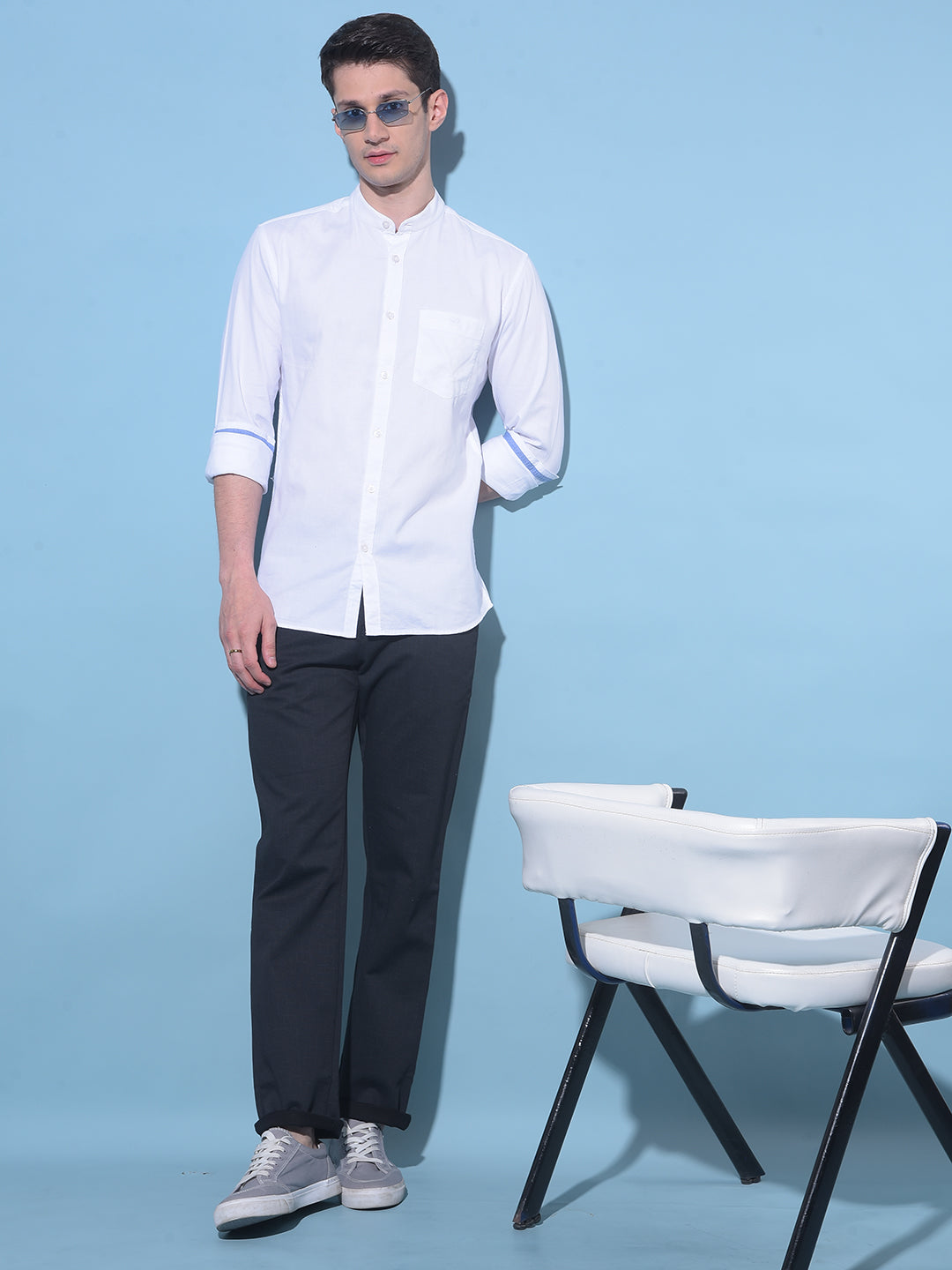 White 100% Cotton Shirt-Men Shirts-Crimsoune Club