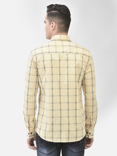 Yellow Checked Shirt-Men Shirts-Crimsoune Club