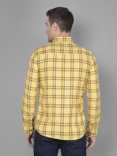 Mustard Checks Shirt-Men Shirts-Crimsoune Club