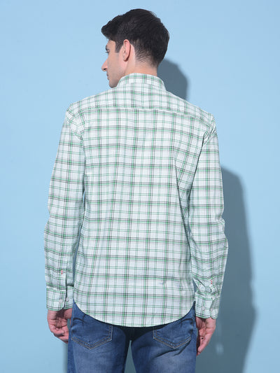 Green Tartan Check 100% Cotton Shirt-Men Shirts-Crimsoune Club