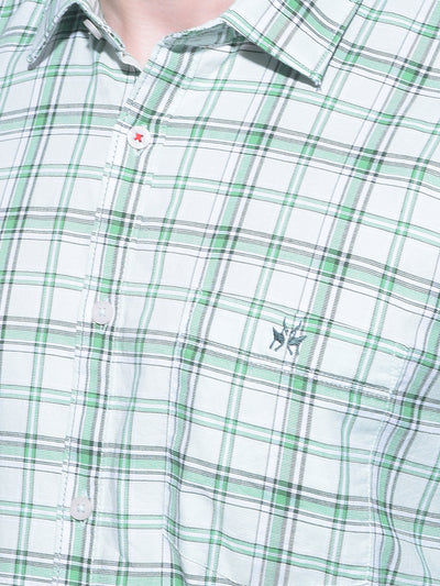 Green Tartan Check 100% Cotton Shirt-Men Shirts-Crimsoune Club