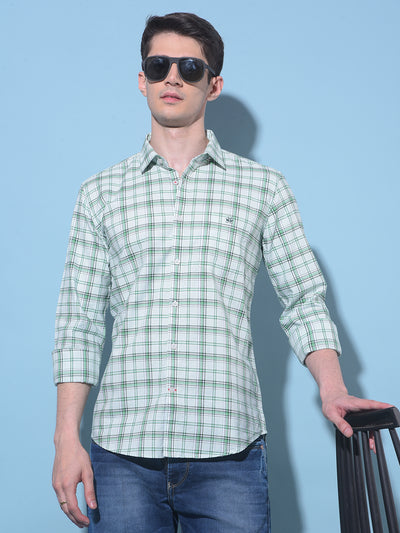 Green Tartan Check 100% Cotton Shirt-Men Shirts-Crimsoune Club