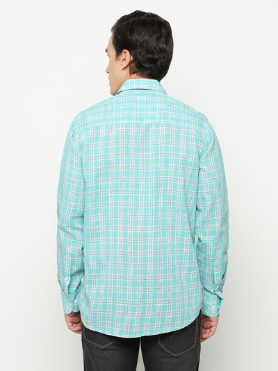 Green Tartan Check Shirt-Men Shirts-Crimsoune Club