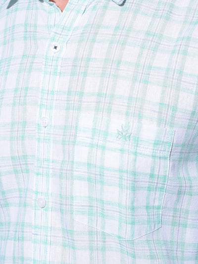Green Tartan Check Cotton Shirt-Men Shirts-Crimsoune Club