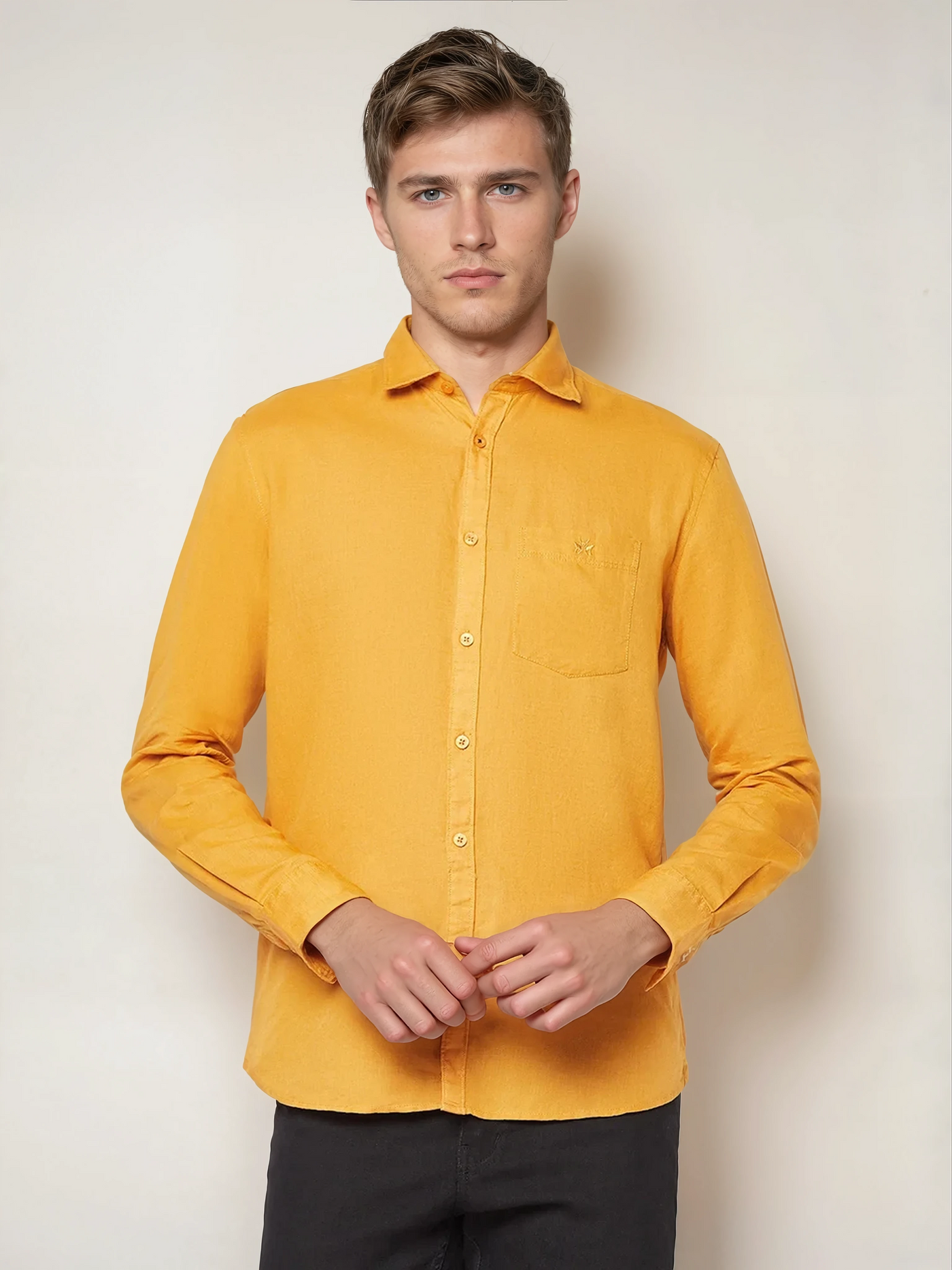 Timeless Mustard Shirt-Men Shirts-Crimsoune Club