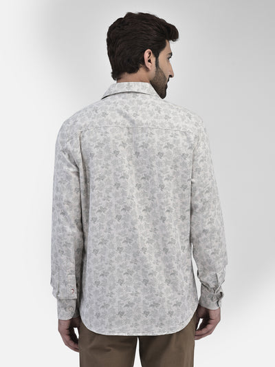 Floral Beige Shirt-Men Shirts-Crimsoune Club