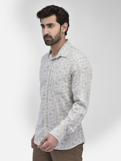 Floral Beige Shirt-Men Shirts-Crimsoune Club