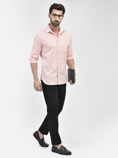 Printed Peach Shirt-Men Shirts-Crimsoune Club