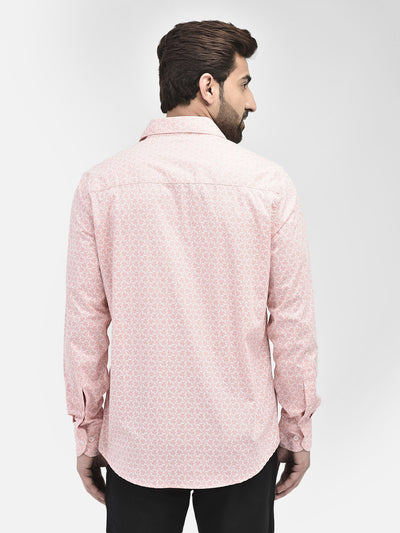 Printed Peach Shirt-Men Shirts-Crimsoune Club