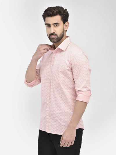 Printed Peach Shirt-Men Shirts-Crimsoune Club