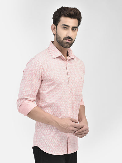 Printed Peach Shirt-Men Shirts-Crimsoune Club