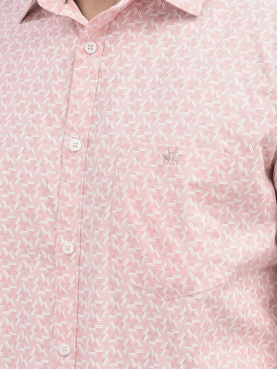 Printed Peach Shirt-Men Shirts-Crimsoune Club