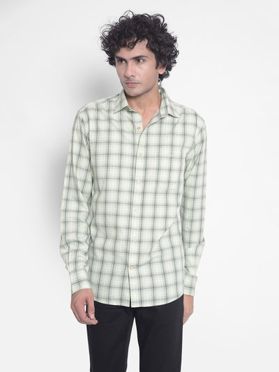 Green Checked Shirt-Men Shirts-Crimsoune Club