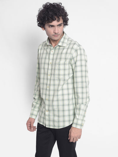 Green Checked Shirt-Men Shirts-Crimsoune Club