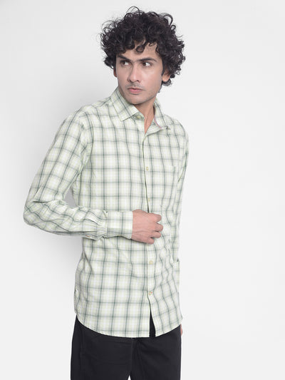 Green Checked Shirt-Men Shirts-Crimsoune Club