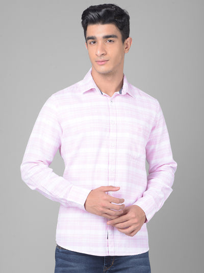 Pink Striped Shirt-Men Shirts-Crimsoune Club