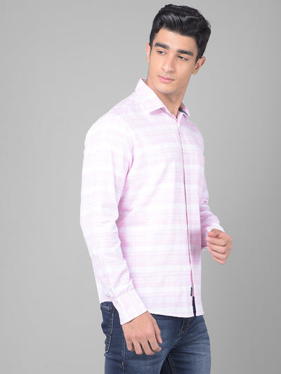 Pink Striped Shirt-Men Shirts-Crimsoune Club