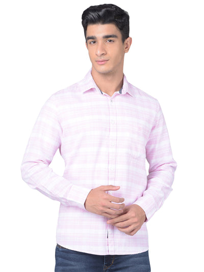 Pink Striped Shirt-Men Shirts-Crimsoune Club