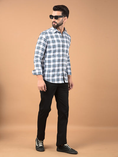 Blue Checked Kurta-Men Kurtas-Crimsoune Club