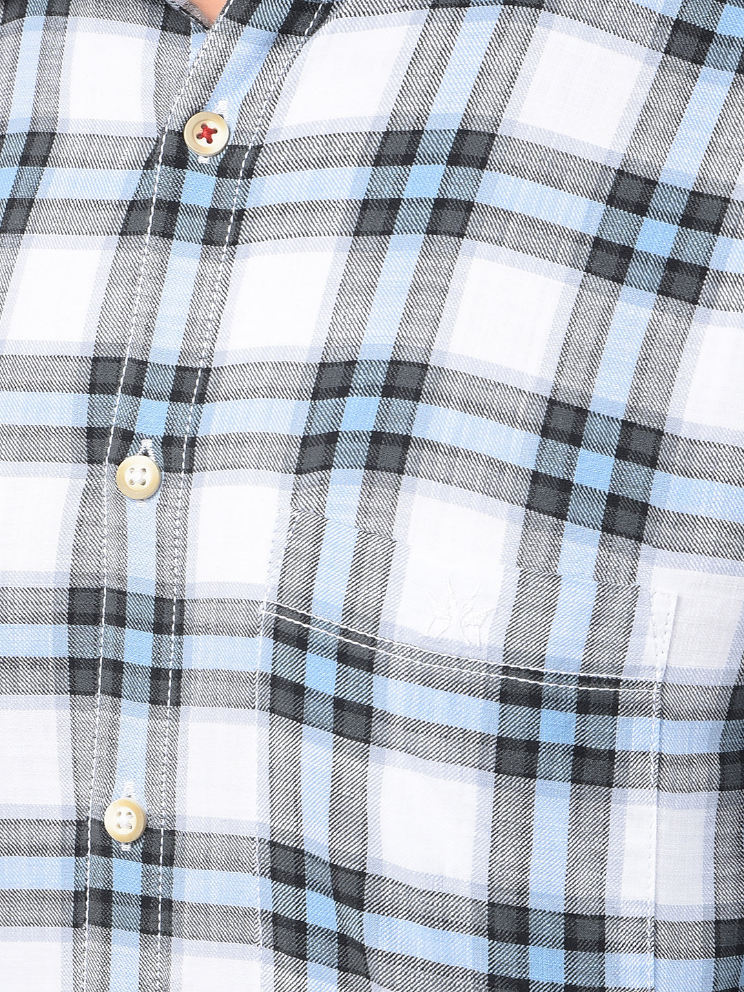Blue Checked Kurta-Men Kurtas-Crimsoune Club
