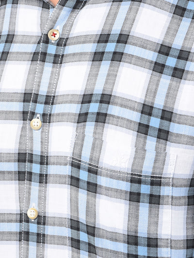 Blue Checked Kurta-Men Kurtas-Crimsoune Club