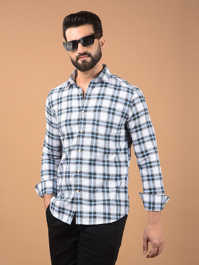 Blue Checked Kurta-Men Kurtas-Crimsoune Club