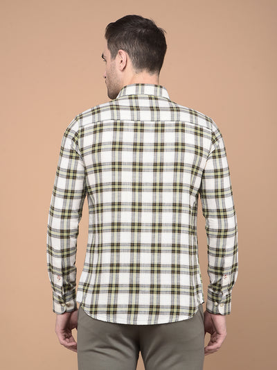 Olive Checked Shirt-Men Shirts-Crimsoune Club