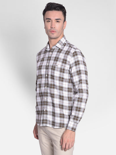 Brown Checked Shirt-Men shirts-Crimsoune Club