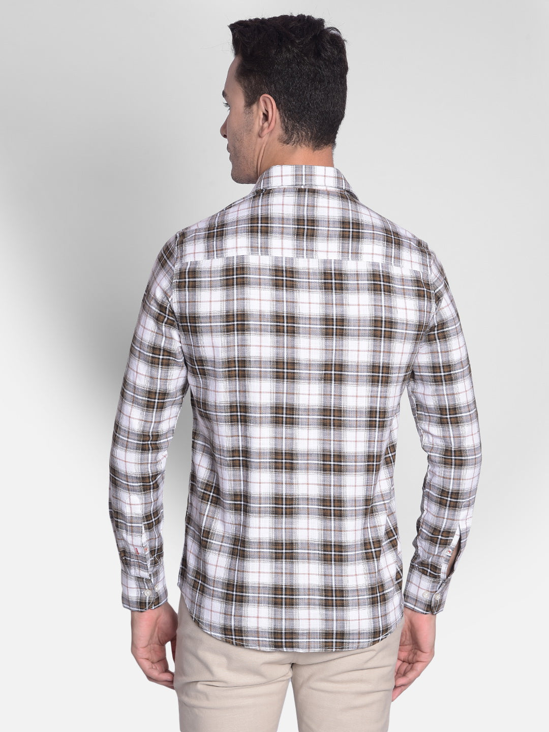 Brown Checked Shirt-Men shirts-Crimsoune Club