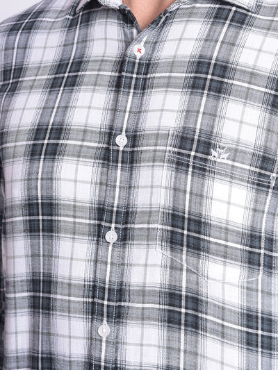 Grey Checked Shirt-Men shirts-Crimsoune Club