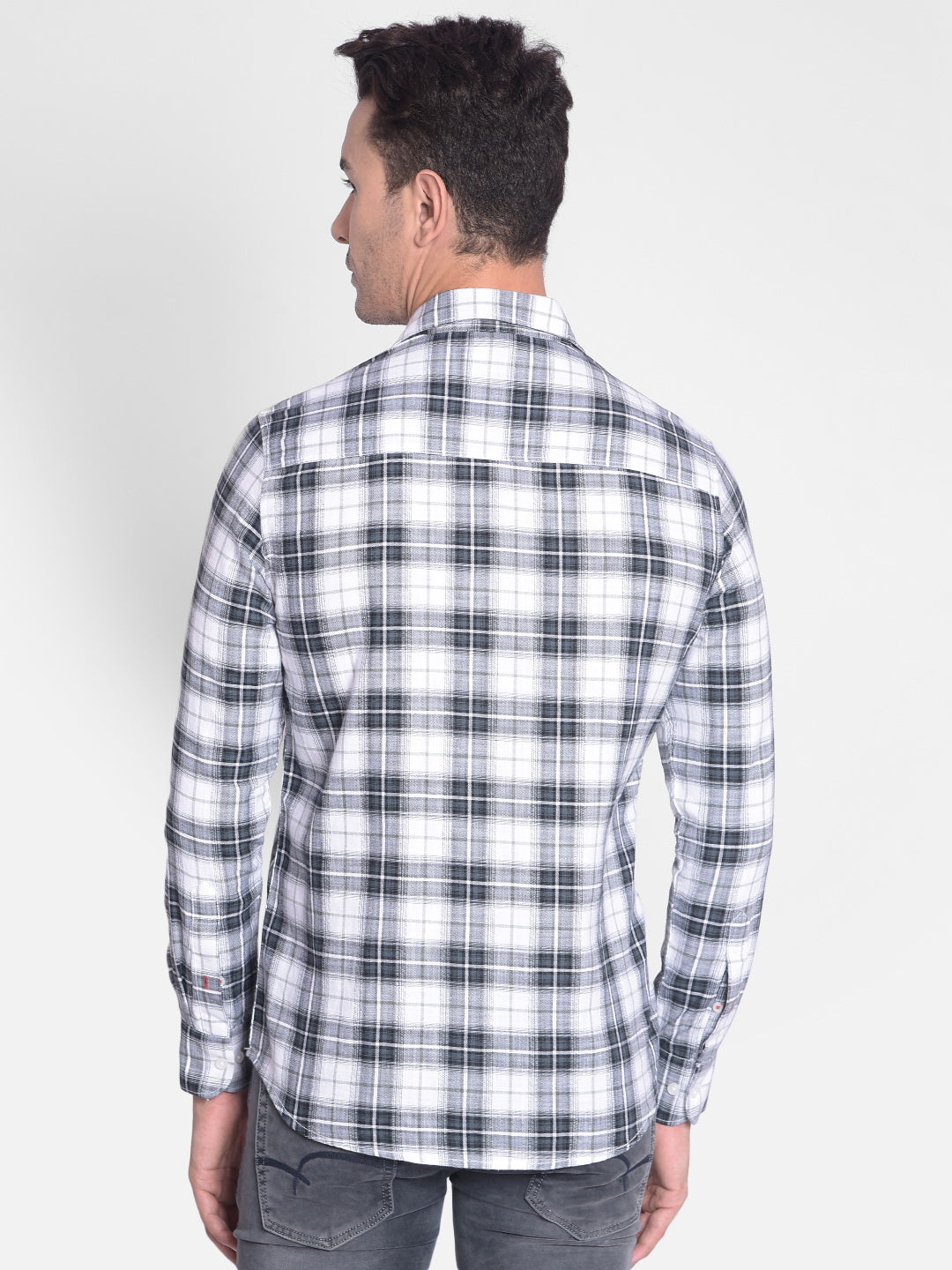 Grey Checked Shirt-Men shirts-Crimsoune Club