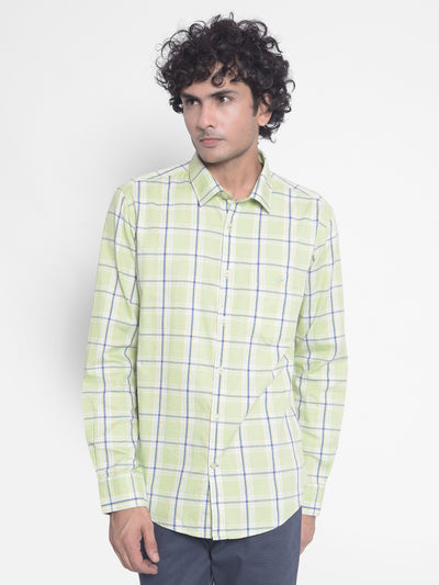 Light Green Checked Shirt-Men Shirts-Crimsoune Club